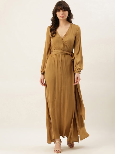 

FOREVER 21 Women Beige Solid Maxi Dress