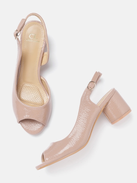 

Carlton London Women Peach-Coloured Textured Heels