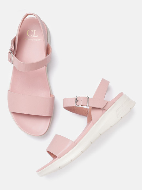

Carlton London Women Pink Solid Open Toe Flats