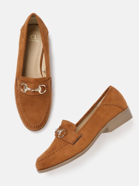 

Carlton London Women Brown Suede Finish Solid Horsebit Loafers