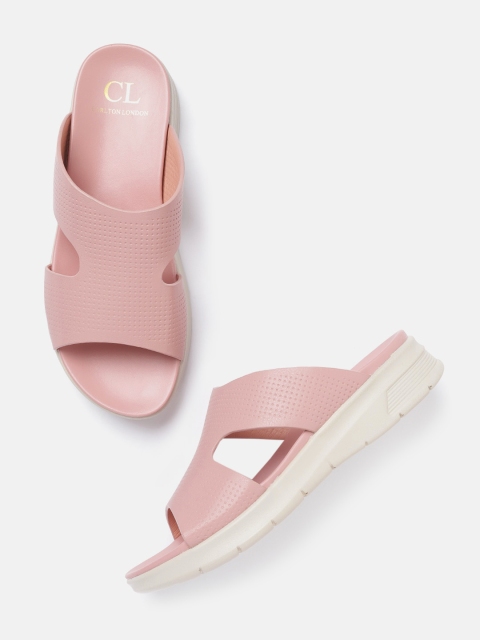 

Carlton London Women Pink Textured Open Toe Flats