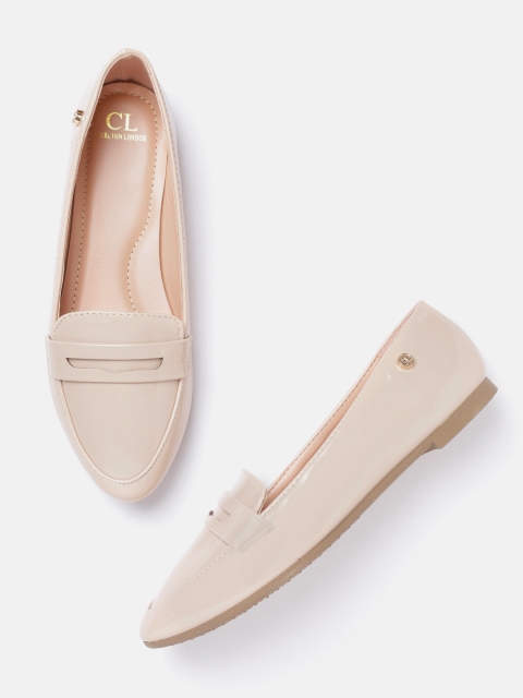 

Carlton London Women Beige Solid Penny Loafers