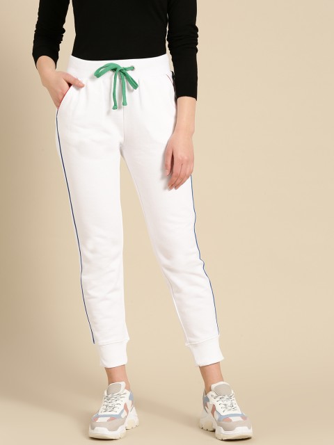 

United Colors of Benetton Women White Solid Joggers