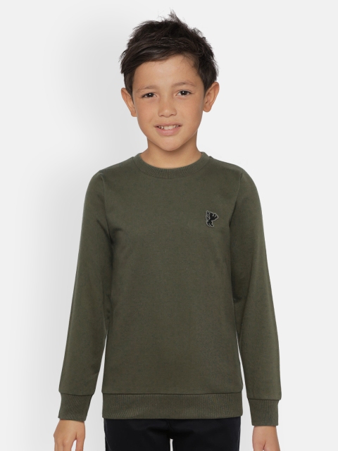 

Actuel Boys Olive Green Solid Sweatshirt