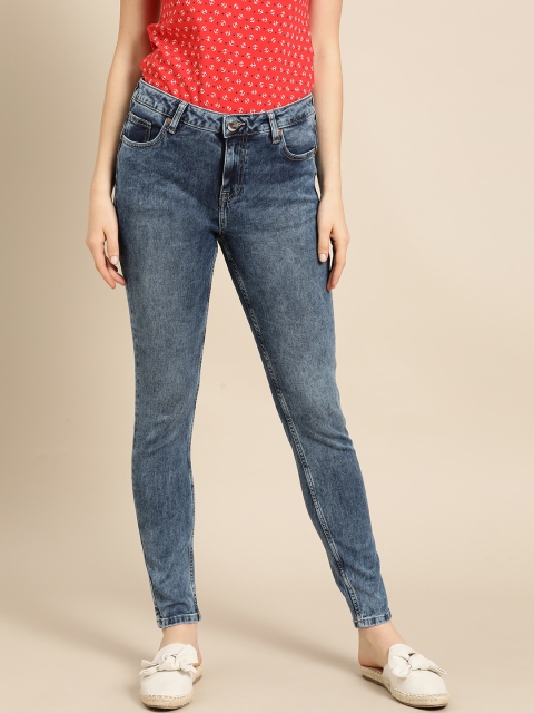 

United Colors of Benetton Women Blue Skinny Fit Mid-Rise Clean Look Stretchable Jeans