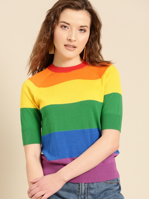 

United Colors of Benetton Women Multicoloured Striped Top, Multi