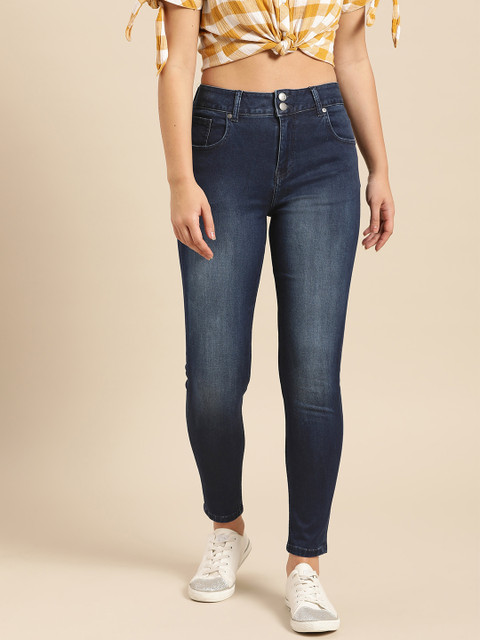 

United Colors of Benetton Women Navy Blue Skinny Fit High-Rise Stretchable Jeans