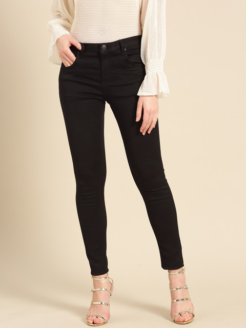 

United Colors of Benetton Women Black Regular Fit Mid-Rise Clean Look Stretchable Jeans