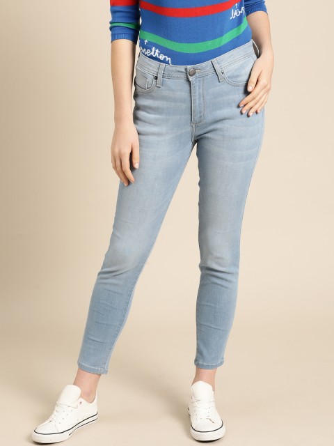 

United Colors of Benetton Women Blue Skinny Fit Mid-Rise Clean Look Stretchable Jeans