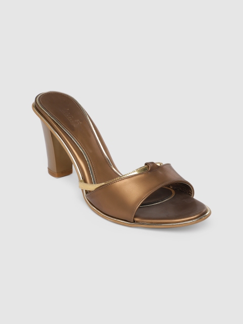 

Inc 5 Women Bronze-Toned Solid Block Heels