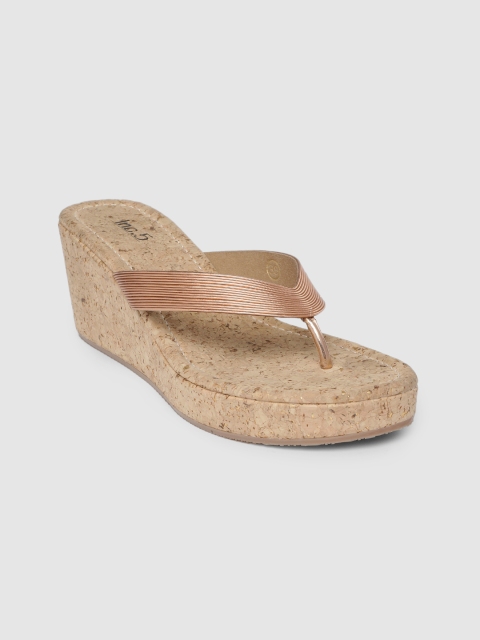 

Inc 5 Women Rose Gold-Toned Solid Sandals