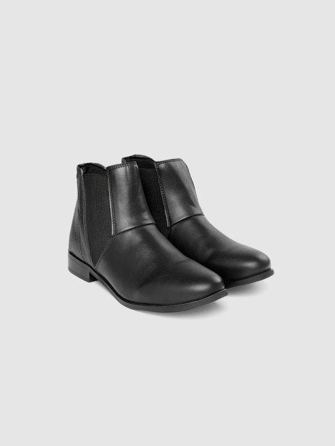 

Inc 5 Women Black Solid Mid-Top Flat Boots