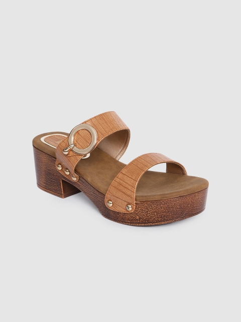 

Inc 5 Women Tan Brown Textured Sandals