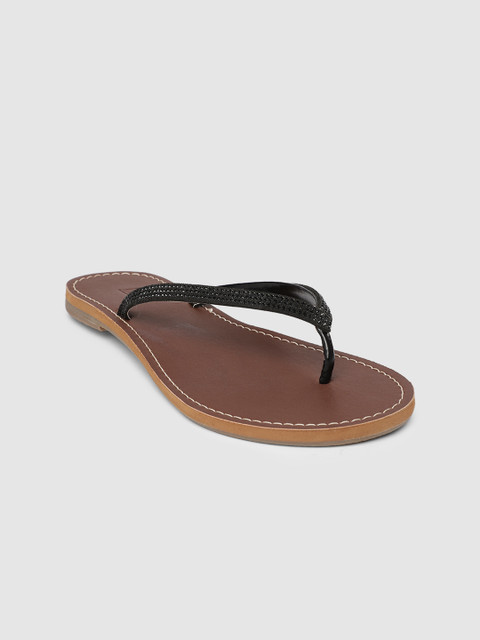 

Inc 5 Women Black Embellished Open Toe Flats