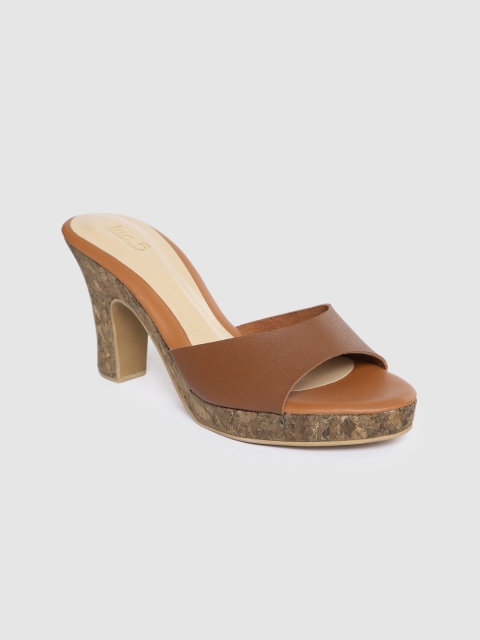 

Inc 5 Women Tan Brown Open Toe Heels