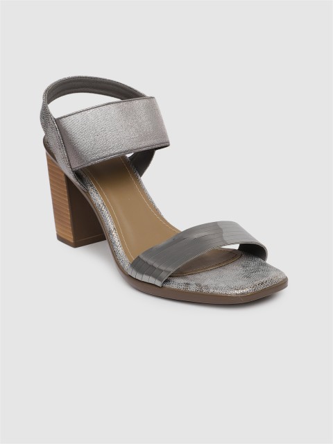 

Inc 5 Women Gun Metal Grey Solid Block Heels