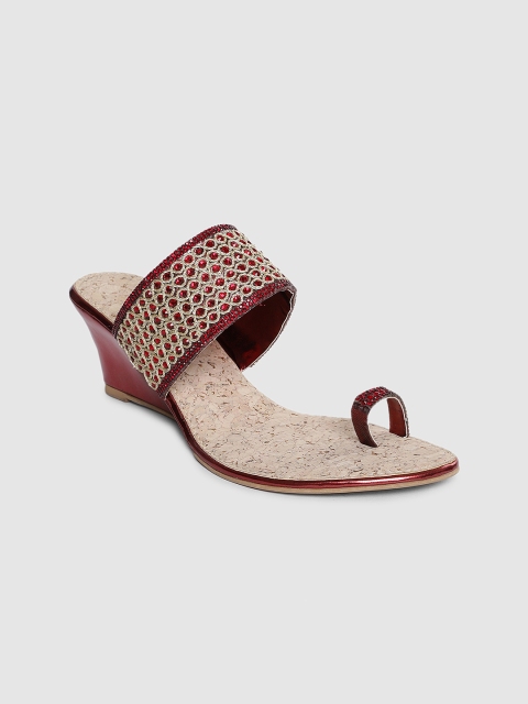 

Inc 5 Women Maroon Embellished Sandals