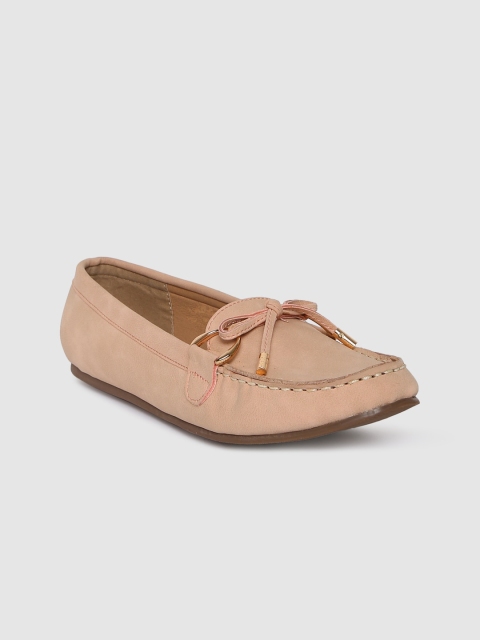 

Inc 5 Women Peach-Coloured Leather Loafers