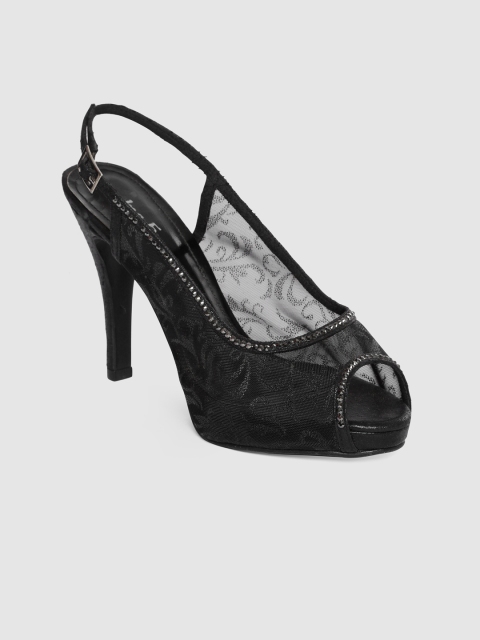 

Inc 5 Women Black Embellished Peep Toes