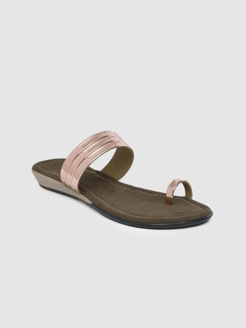 

Inc 5 Women Rose Gold Solid One Toe Flats