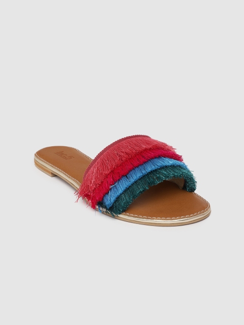 

Inc 5 Women Pink & Blue Colourblocked Open Toe Flats