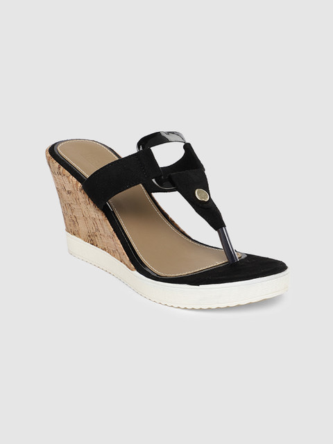 

Inc 5 Women Black Solid Suede Wedges