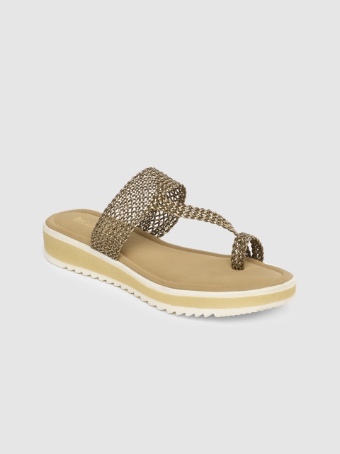 

Inc 5 Women Gold-Toned Solid Flatforms