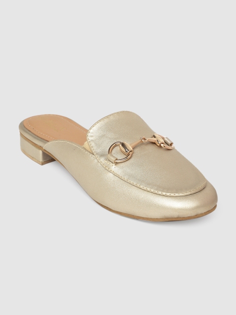 

Inc 5 Women Gold-Toned Solid Mules
