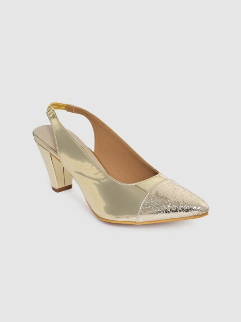 

Inc 5 Women Gold-Toned Solid Pumps