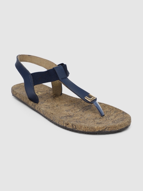 

Inc 5 Women Navy Blue Solid Open Toe Flats