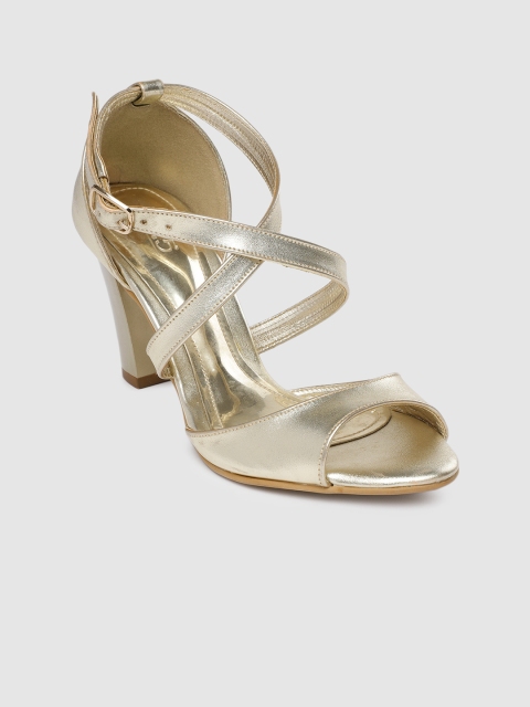 

Inc 5 Women Gold-Toned Solid Block Heels