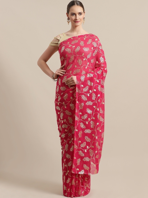 

Saree mall Pink & Golden Foil Print Saree