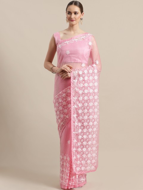 

Saree mall Pink Embroidered Saree