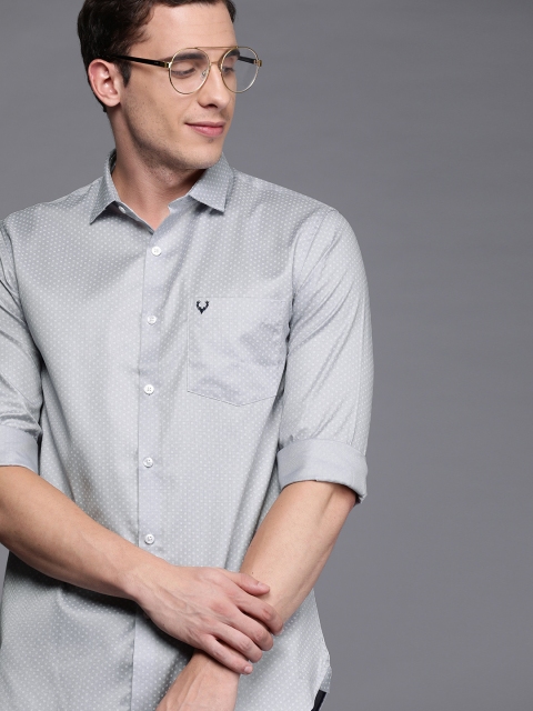 

Allen Solly Men Grey & White Sport Regular Fit Self Design Casual Shirt