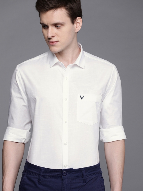 

Allen Solly Men White Sport Fit Solid Smart Casual Shirt