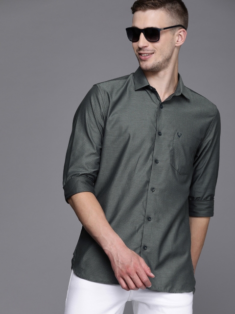 

Allen Solly Men Charcoal & Black Self Design Sport Fit Casual Shirt