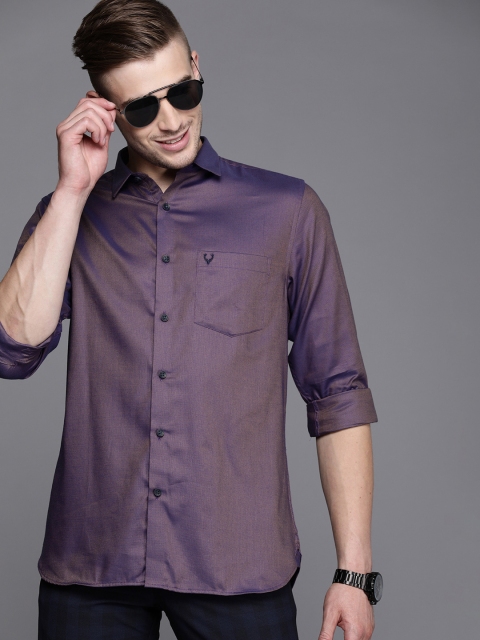 

Allen Solly Men Purple & Brown Sport Fit Self Design Casual Shirt