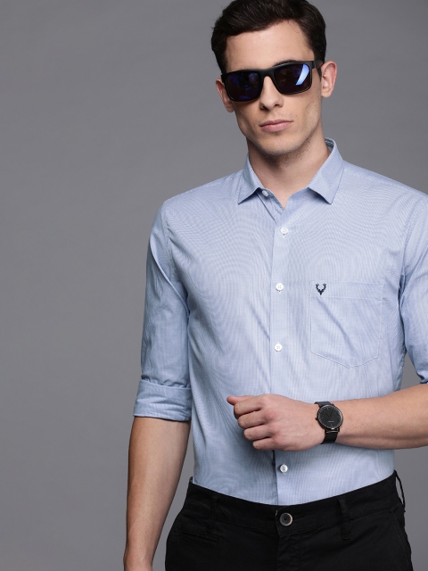 

Allen Solly Men Blue & White Sport Regular Fit Self Design Smart Casual Shirt