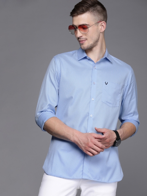 

Allen Solly Men Blue & White Printed Sport Fit Casual Shirt