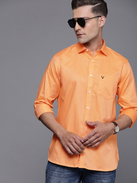 

Allen Solly Men Peach-Coloured Sport Fit Self Design Casual Shirt