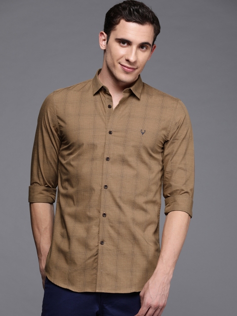 

Allen Solly Sport Men Brown & Navy Blue Ultra Slim Fit Checked Casual Shirt