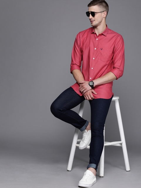 

Allen Solly Men Red Sport Fit Self Design Casual Shirt