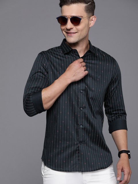 

Allen Solly Sport Men Navy Blue & White Ultra Slim Fit Printed Casual Shirt