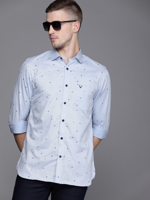 

Allen Solly Men Blue Sport Fit Printed Casual Shirt