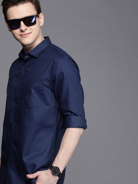 

Allen Solly Men Navy Blue Sport Regular Fit Solid Casual Shirt