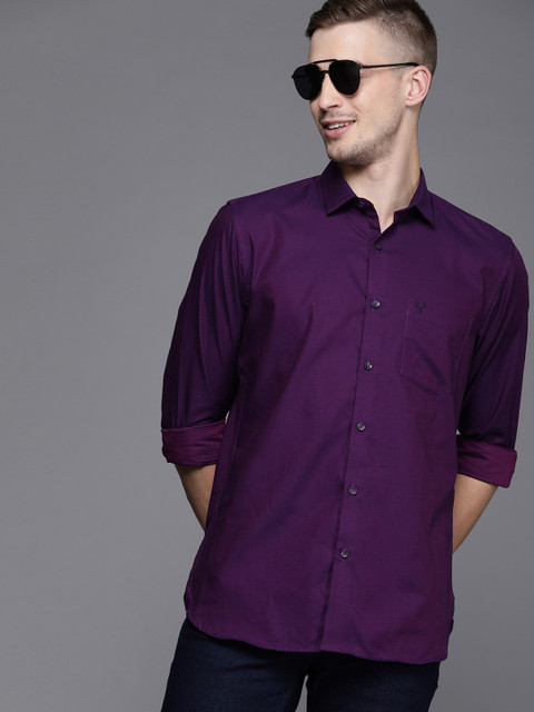 

Allen Solly Men Purple Sport Fit Self Design Casual Dual-Tone Shirt