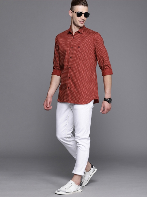 

Allen Solly Men Maroon Printed Sport Fit Casual Shirt