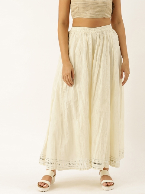 

Soch Women Off-White Solid Wide Leg Palazzos