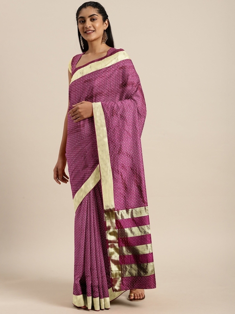 

Soch Purple & Gold-Toned Art Silk Woven Design Saree