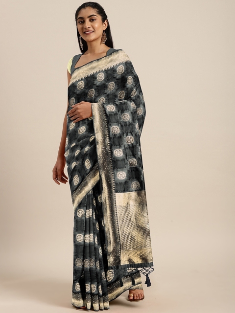 

Soch Grey & Gold-Toned Art Silk Woven Design Saree